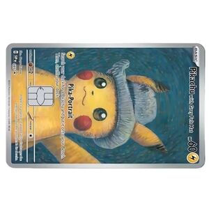 💚2/$20 Pikachu with Grey Felt Hat Credit Card Skin Sticker